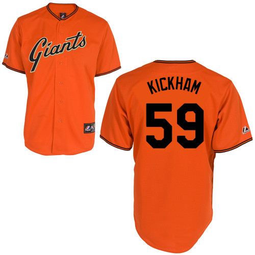 Mike Kickham #59 mlb Jersey-San Francisco Giants Women's Authentic Orange Baseball Jersey